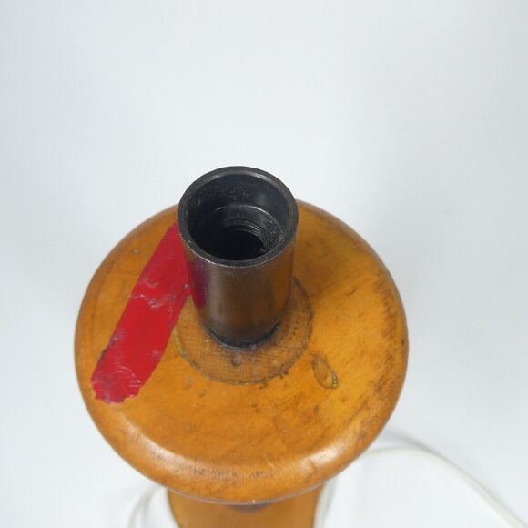 Wooden Spool Lamp Vintage Repurposed Bobbin Primitive 11" Tall - Picture 9 of 10